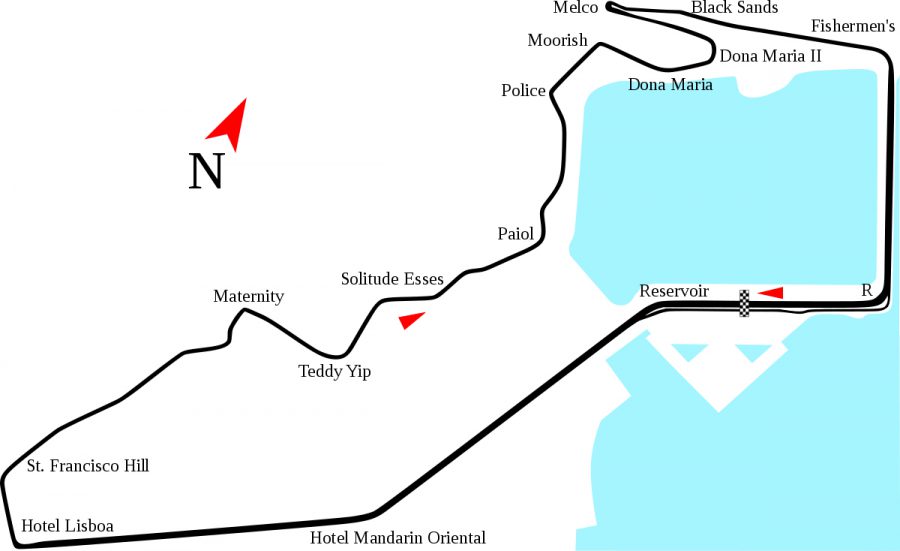 En İyi Sokak Pisti Macau Guia Circuit Harita