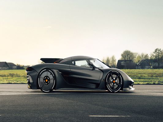 Koenigsegg Jesko Absolut, siyah, yandan görünüm