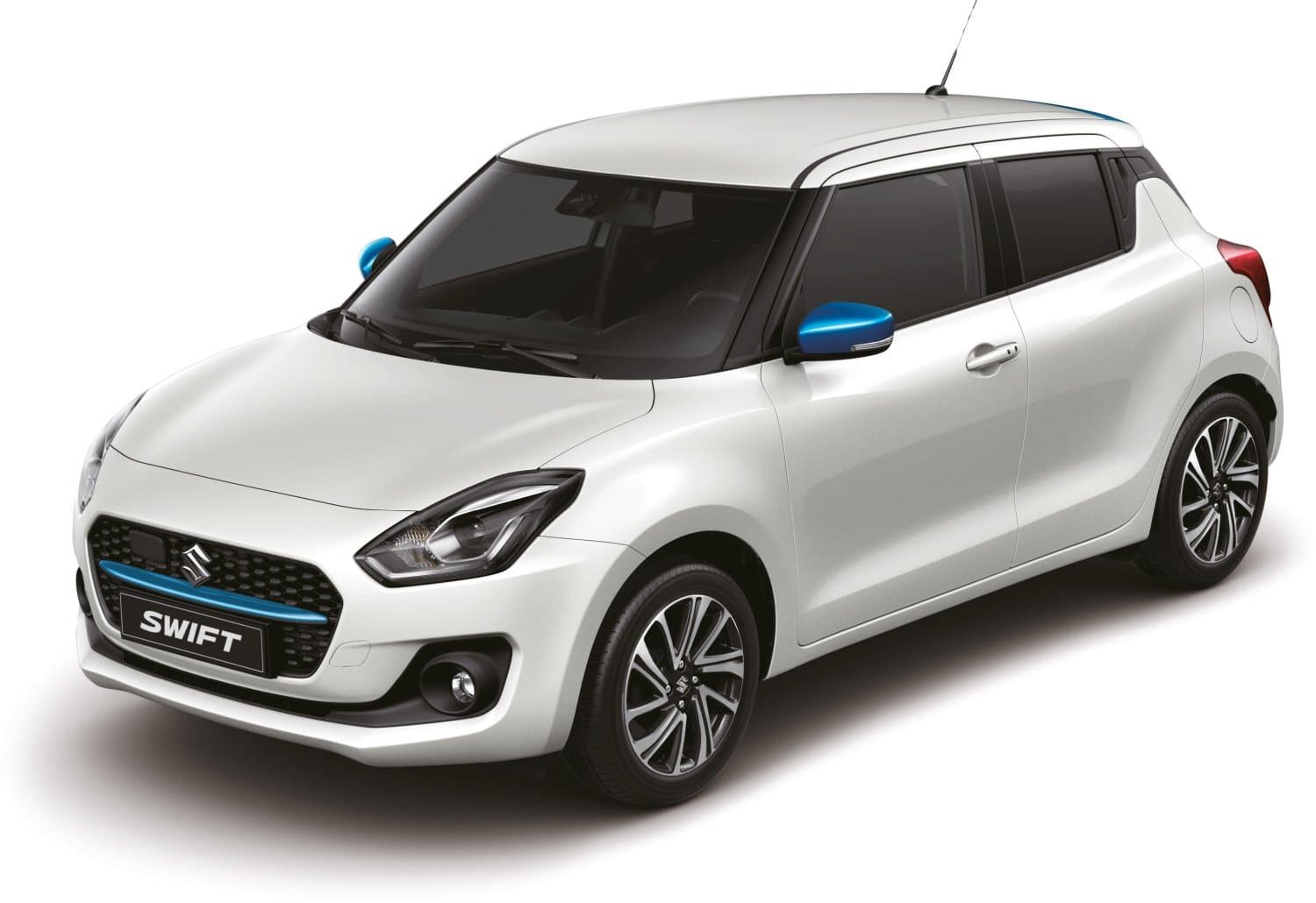 Suzuki Swift Blue & White, önden görünüm, beyaz renk