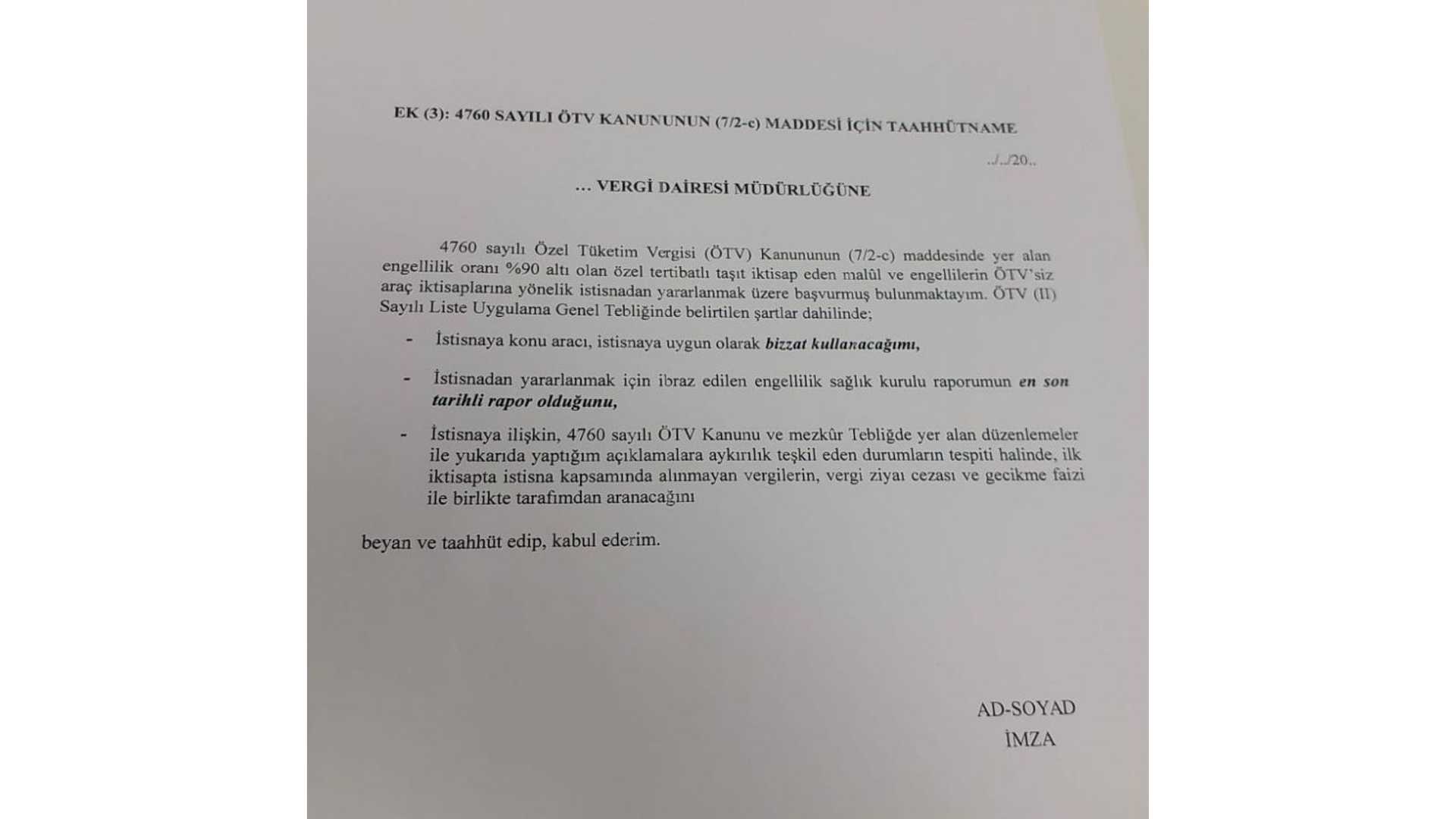 ÖTV'siz Araç Alımı kanunu